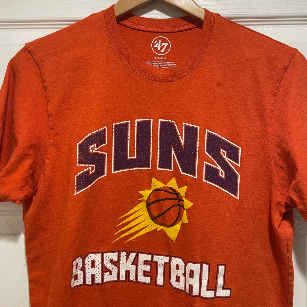 Phoenix Suns Mens T-Shirt Size Medium Orange Cotton Blend 47 Brand Graphic Tee
